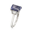 2.70 Carat Sapphire Ring with .30 ct. t.w. White Topaz in Sterling Silver