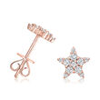 .33 ct. t.w. Diamond Star Earrings in 14kt Rose Gold