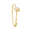 .25 ct. t.w. Diamond Snake Bypass Bangle Bracelet in 18kt Gold Over Sterling