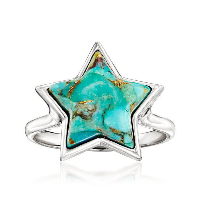 Turquoise Star Ring in Sterling Silver
