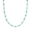 Green Chalcedony Station Bead Necklace in 18kt Gold Over Sterling