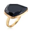 Kite-Shaped Black Onyx Ring in 18kt Gold Over Sterling