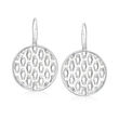 Zina Sterling Silver &quot;Mid-Century Modern&quot; Cut-Out Circle Drop Earrings