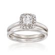 .68 ct. t.w. Diamond Bridal Set: Engagement and Wedding Rings in 14kt White Gold