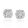 .18 ct. t.w. Diamond Square Cluster Earrings in 14kt White Gold