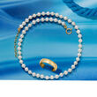 4-4.5mm Cultured Pearl Anklet with 14kt Yellow Gold