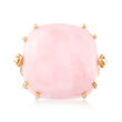 Pink Opal Ring with Diamond Accents in 14kt Yellow Gold