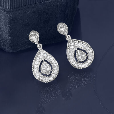 .50 ct. t.w. Diamond Teardrop Earrings in Sterling Silver