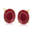 7.00 ct. t.w. Ruby Stud Earrings in 18kt Gold Over Sterling