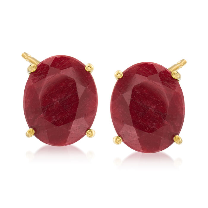 7.00 ct. t.w. Ruby Stud Earrings in 18kt Gold Over Sterling