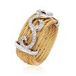 ALOR &quot;Classique&quot; .32 ct. t.w. Diamond Yellow Cable Ring With 18kt White Gold