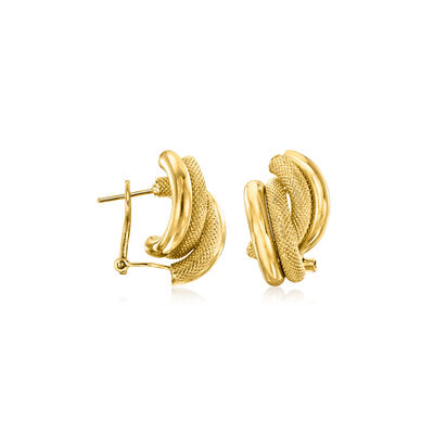 C. 2000 Vintage 18kt Yellow Gold Double-Curve Earrings