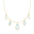 C. 1990 Vintage 20.00 ct. t.w. Aquamarine Drop Necklace in 18kt Yellow Gold