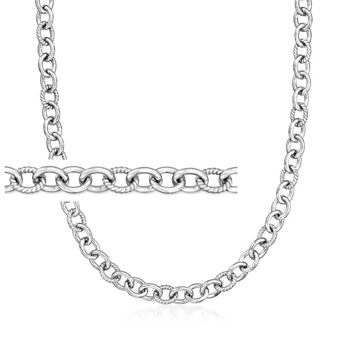 Phillip Gavriel &quot;Italian Cable&quot; Sterling Silver Cable-Link Necklace