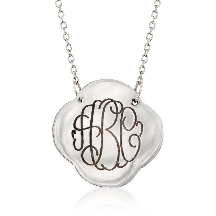 Sterling Silver Monogram Clover Necklace