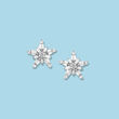 1.00 ct. t.w. Diamond Star Earrings in 14kt White Gold
