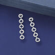 .41 ct. t.w. Diamond Linear Drop Earrings in Sterling Silver