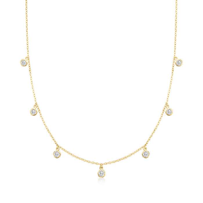 1.00 ct. t.w. Diamond Station Necklace in 14kt Yellow Gold