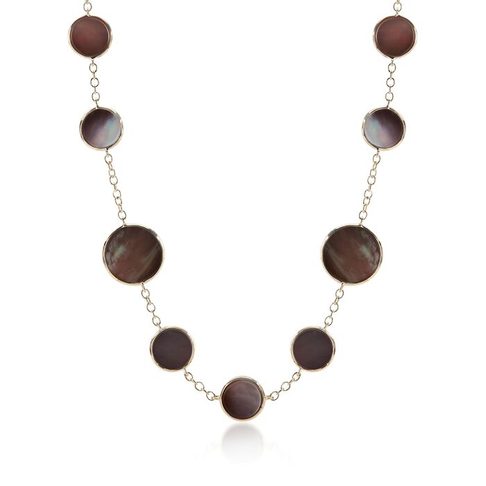 C. 2013 Ippolita &quot;Rock Candy&quot; Black Mother-Of-Pearl Station Necklace in 18kt Yellow Gold