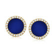 Lapis Earrings with .12 ct. t.w. Diamonds in 14kt Yellow Gold