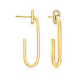 Roberto Coin .21 ct. t.w. Diamond Paper Clip Link Drop Earrings in 18kt Yellow Gold