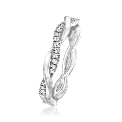 .11 ct. t.w. Diamond Twisted Ring in 14kt White Gold