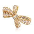 C. 1990 Vintage Tiffany Jewelry 3.35 ct. t.w. Diamond Bow Pin in 18kt Yellow Gold
