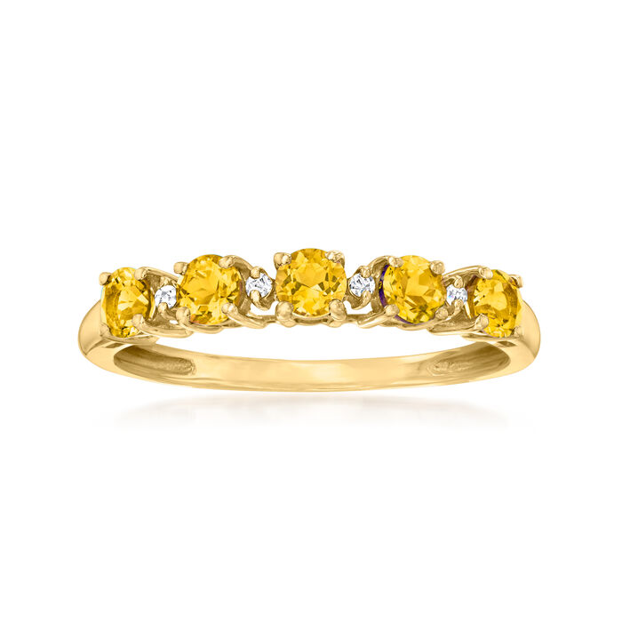 .50 ct. t.w. Citrine Ring with Diamond Accents in 10kt Yellow Gold