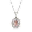 .50 ct. t.w. Pink and White Diamond Pendant Necklace in 14kt White and Rose Gold