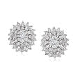 .50 ct. t.w. Diamond Oval Cluster Earrings in Sterling Silver