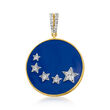 .37 ct. t.w. White Topaz and Blue Enamel Star Pendant in 18kt Gold Over Sterling