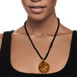 Italian Leopard-Print Murano Glass Pendant Necklace with 18kt Gold Over Sterling 18-inch