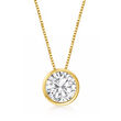 1.20 Carat Bezel-Set Diamond Solitaire Necklace in 14kt Yellow Gold