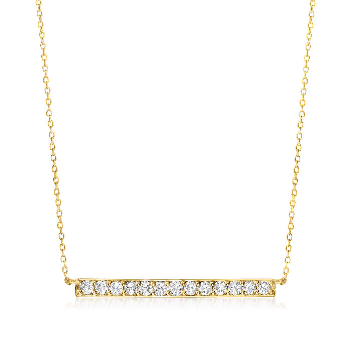 1.00 ct. t.w. Diamond Bar Necklace in 14kt Yellow Gold