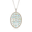 Ethiopian Opal and 2.00 ct. t.w. Diamond Pendant Necklace in Sterling Silver