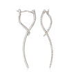 Gabriel Designs .47 ct. t.w. Diamond Double-Wave Drop Earrings in 14kt White Gold