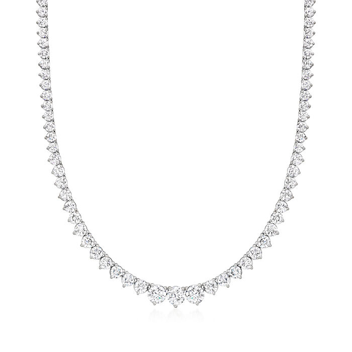 10.00 ct. t.w. Graduated Lab-Grown Diamond Tennis Necklace in 14kt White Gold