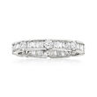 1.00 ct. t.w. Baguette and Round Diamond Eternity Band in 14kt White Gold