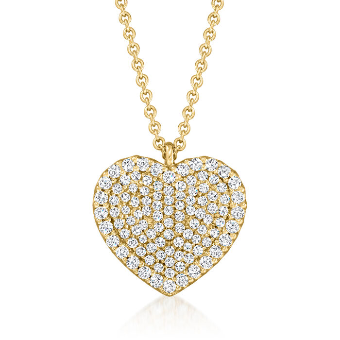 .50 ct. t.w. Diamond Heart Pendant Necklace in 14kt Yellow Gold