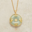 Jade &quot;Good Fortune&quot; Butterfly Pendant Necklace in 18kt Gold Over Sterling
