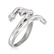 C. 1990 Vintage 1.00 ct. t.w. Diamond Bypass Ring in 14kt White Gold