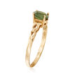 C. 1980 Vintage .65 Carat Green Sapphire Ring in 14kt Yellow Gold