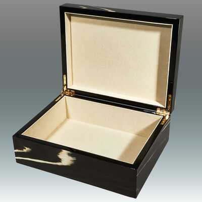 Black Zebra Wooden Jewelry Box