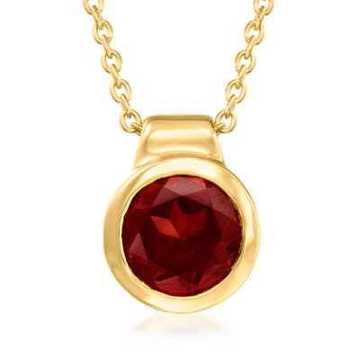 1.90 ct. t.w. Garnet Jewelry Set: Pendant Necklace and Ring in 18kt Gold Over Sterling