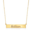 Italian 18kt Yellow Gold Personalized Bar Necklace