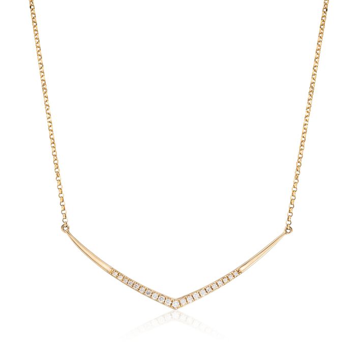 .10 ct. t.w. Diamond V-Necklace in 14kt Yellow Gold