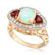 Opal and 1.20 ct. t.w. Multi-Stone Ring in 14kt Yellow Gold