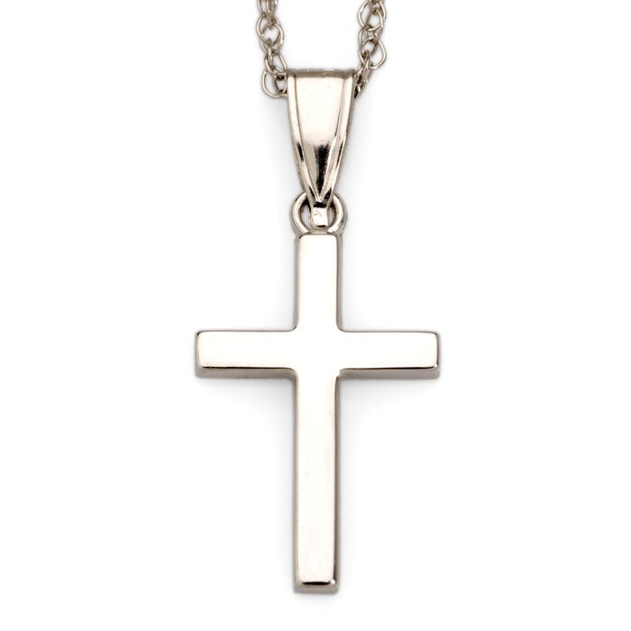 14kt White Gold Cross Pendant Necklace