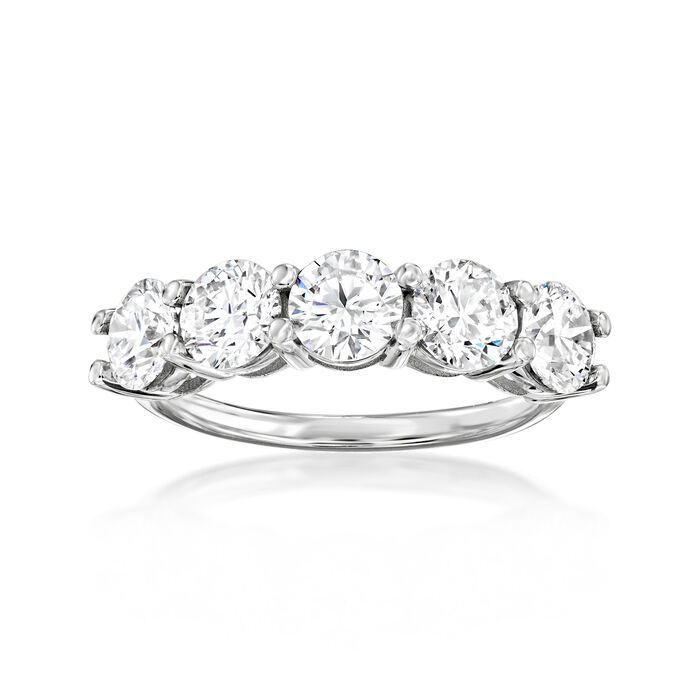 3.00 ct. t.w. Lab-Grown Diamond Five-Stone Ring in 14kt White Gold