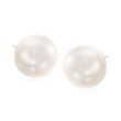 12-13mm Cultured Pearl Stud Earrings in Sterling Silver